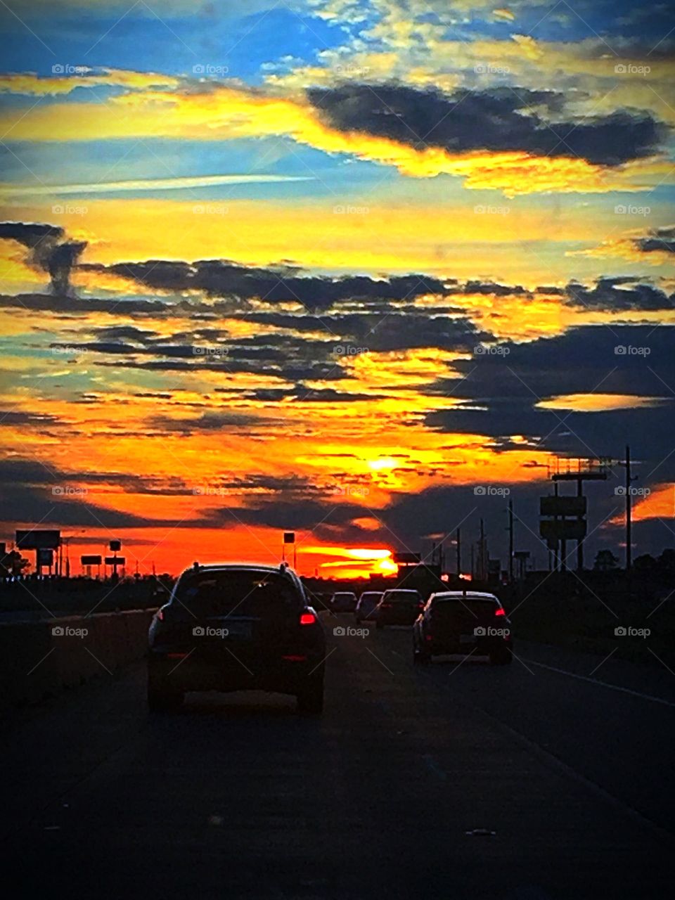 Sunset on the highway home