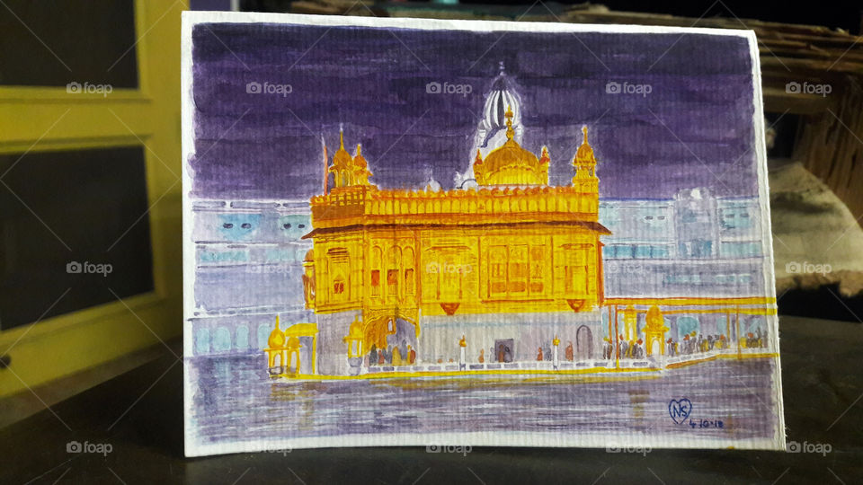 Golden Temple at night time, shining in its own beauty.