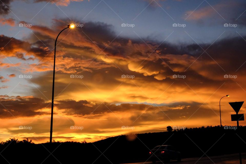 Beautiful clouds during sunset time at Mersing Johor Malaysia.