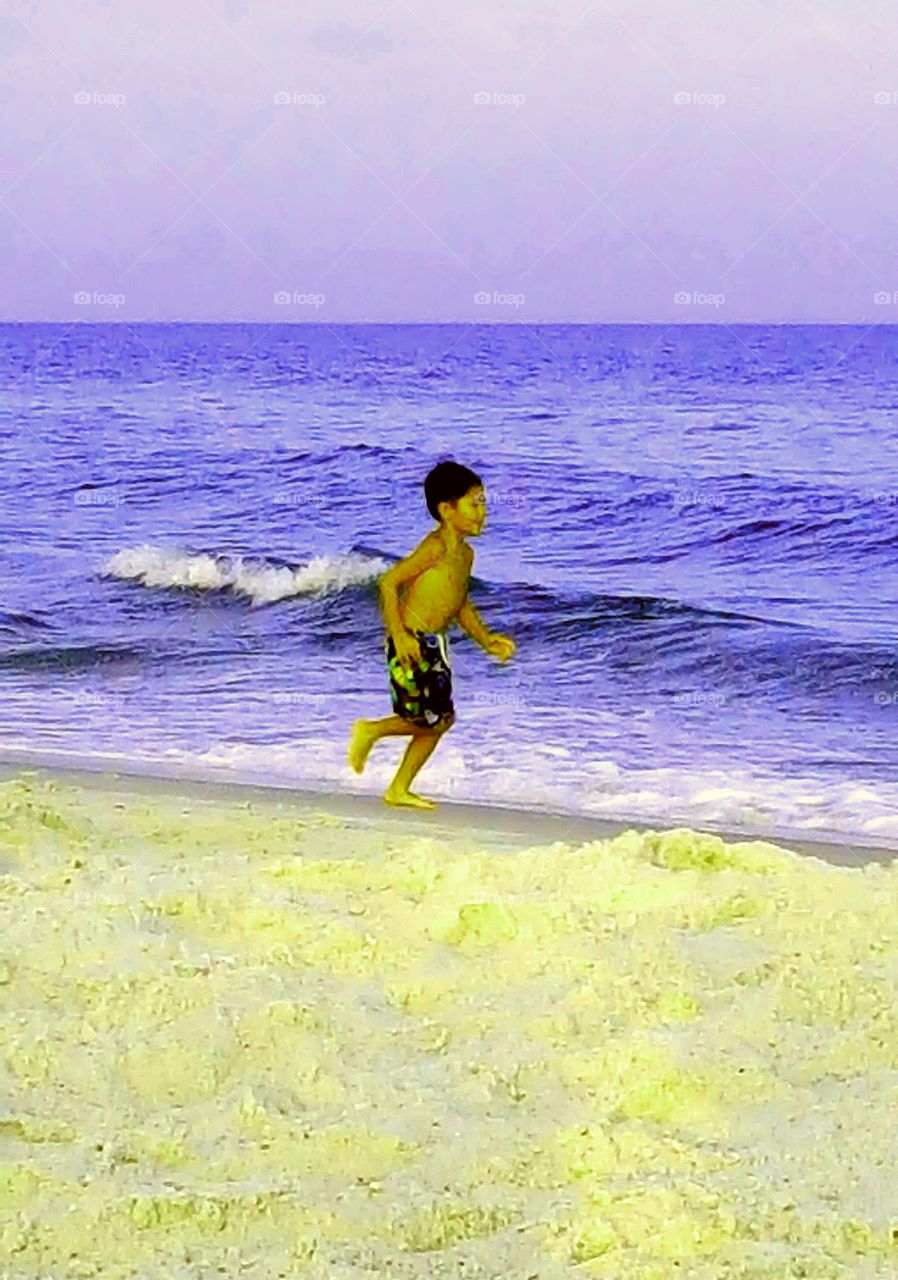 running the beach
