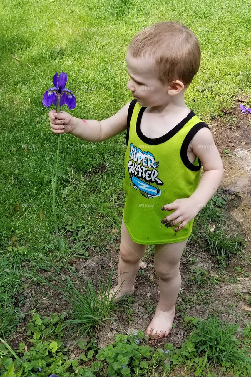 Beautiful Flowers and Children