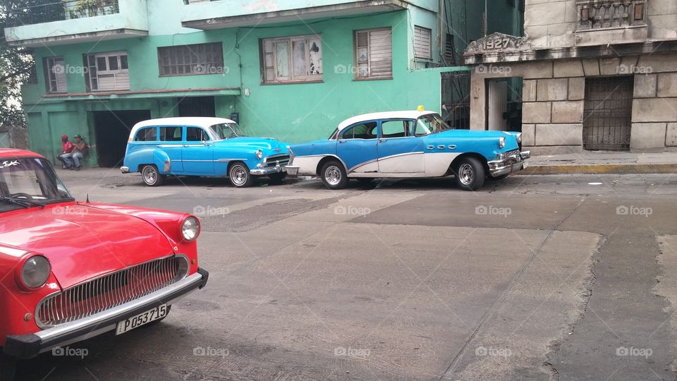 Havana, Cuba. On the street outside the Vedado Hotel in Havana.