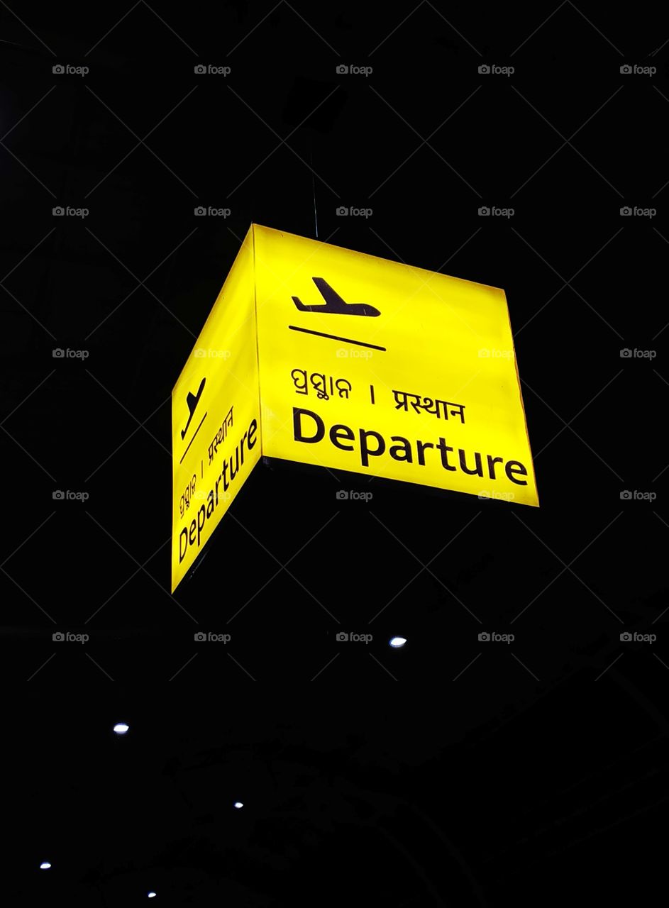 airport sign for travellers. aviation
