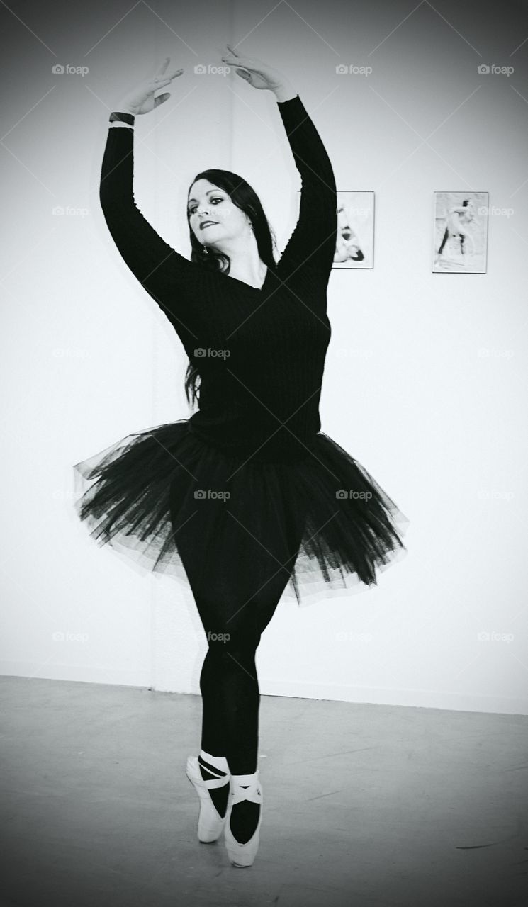 Close-up of a dancing ballerina