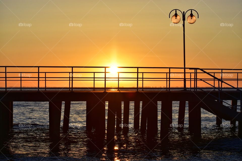 summer sunrise over the baltic sea in gdynia