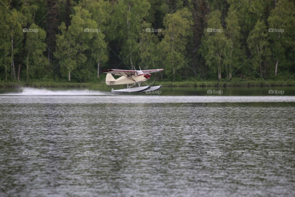 float plane landing in Alaska
