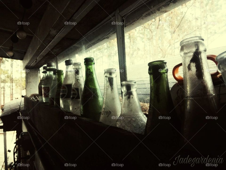 Antique bottles collected for leisure to remind us how far we have come