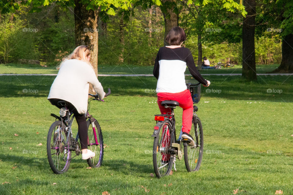 Biking in hirschgarten 