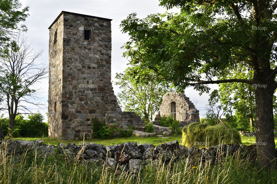 Church ruin 13th century in Västerås sweden