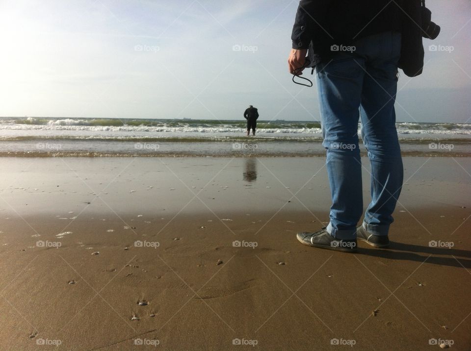 Two at the wide seashore 