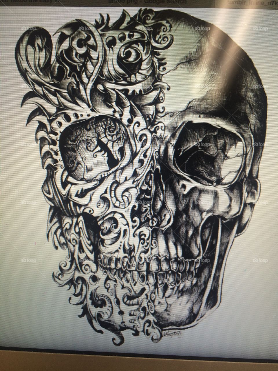A flower skull tattoo that I really want to get! Haven't decided where yet