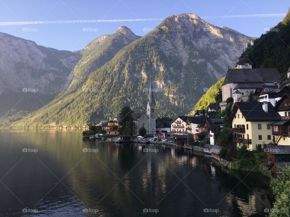 Hallstatt day view in Austria