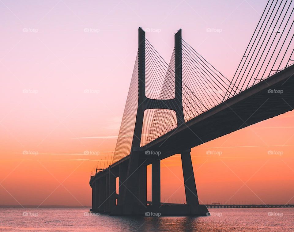 Beautiful bridge on sea