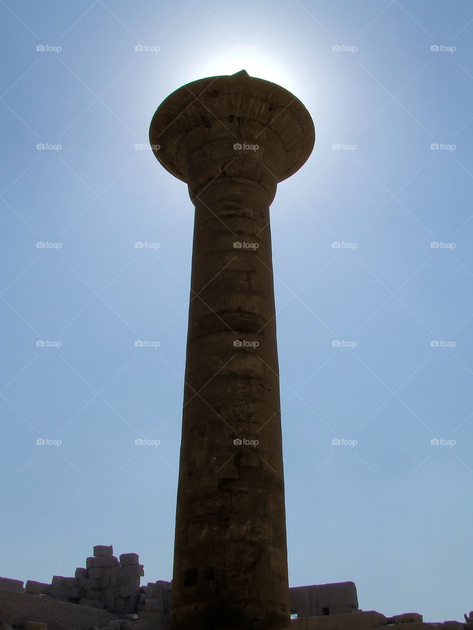 Egyptian monument covering the sun