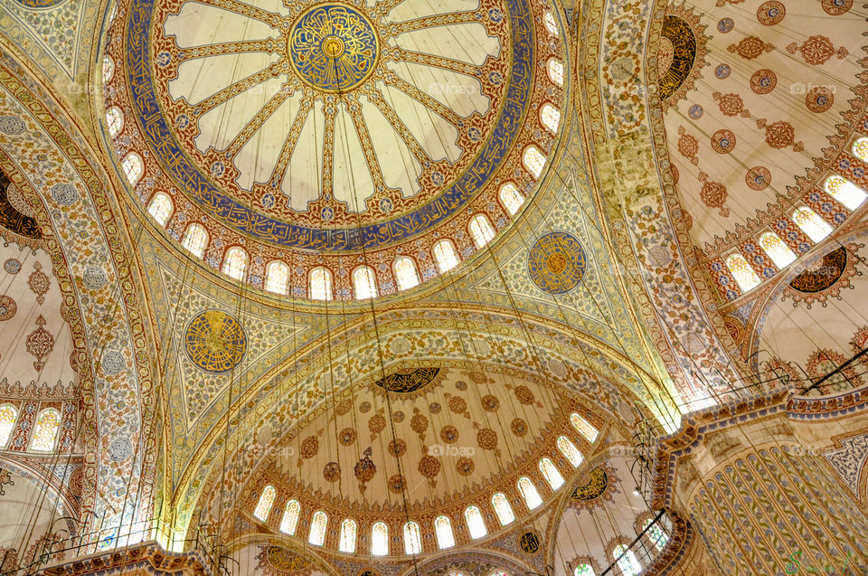Ceiling of Blue Mosque in Istanbul 