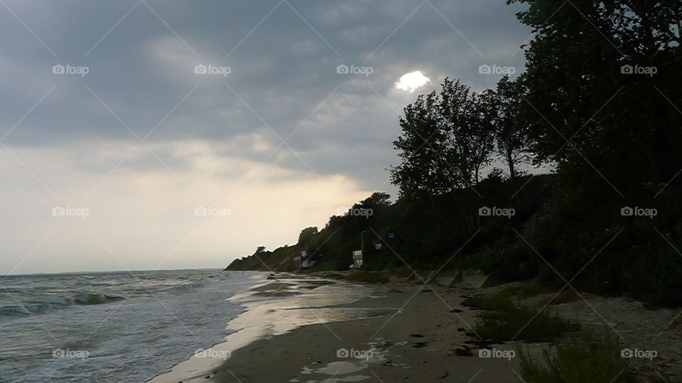 Strand Abend Wasser Sand Sommer warm Ufer