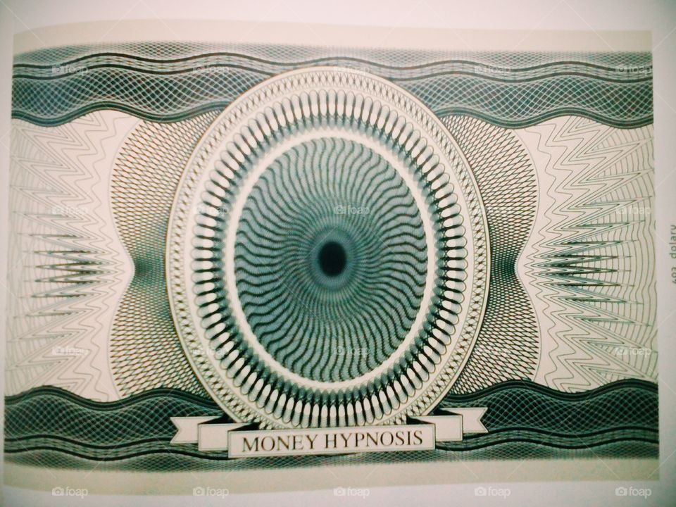 money hypnosis. graphic design -editing dollars look