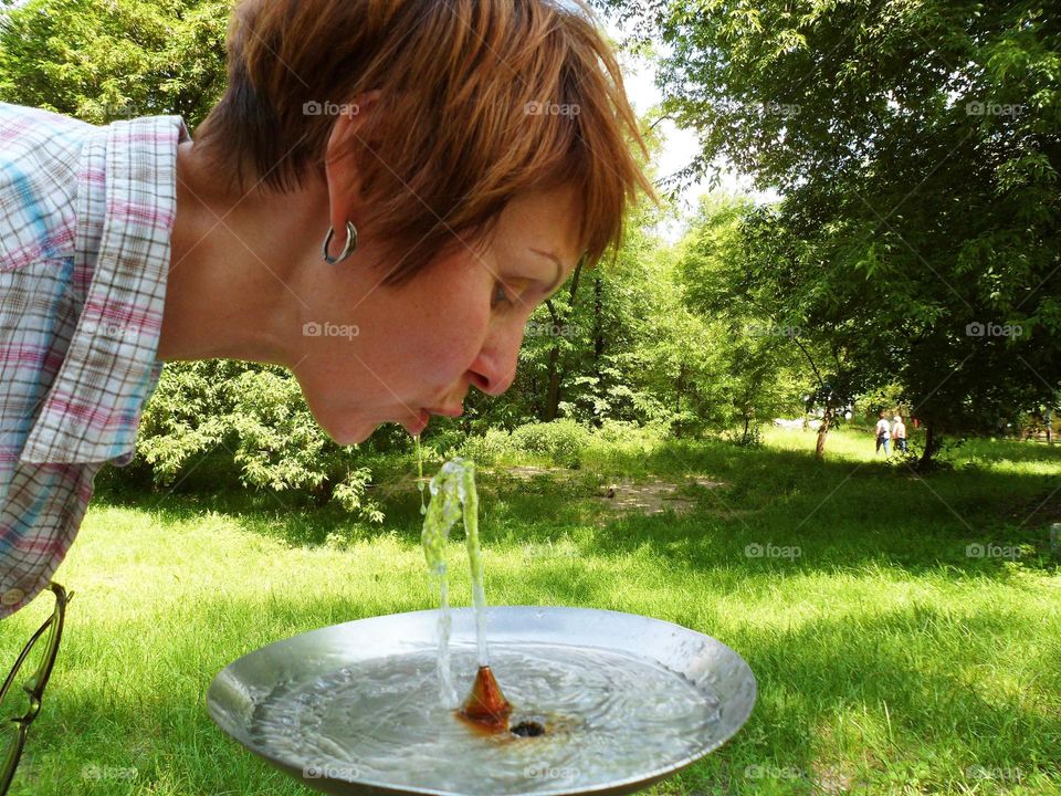 girl drinking water