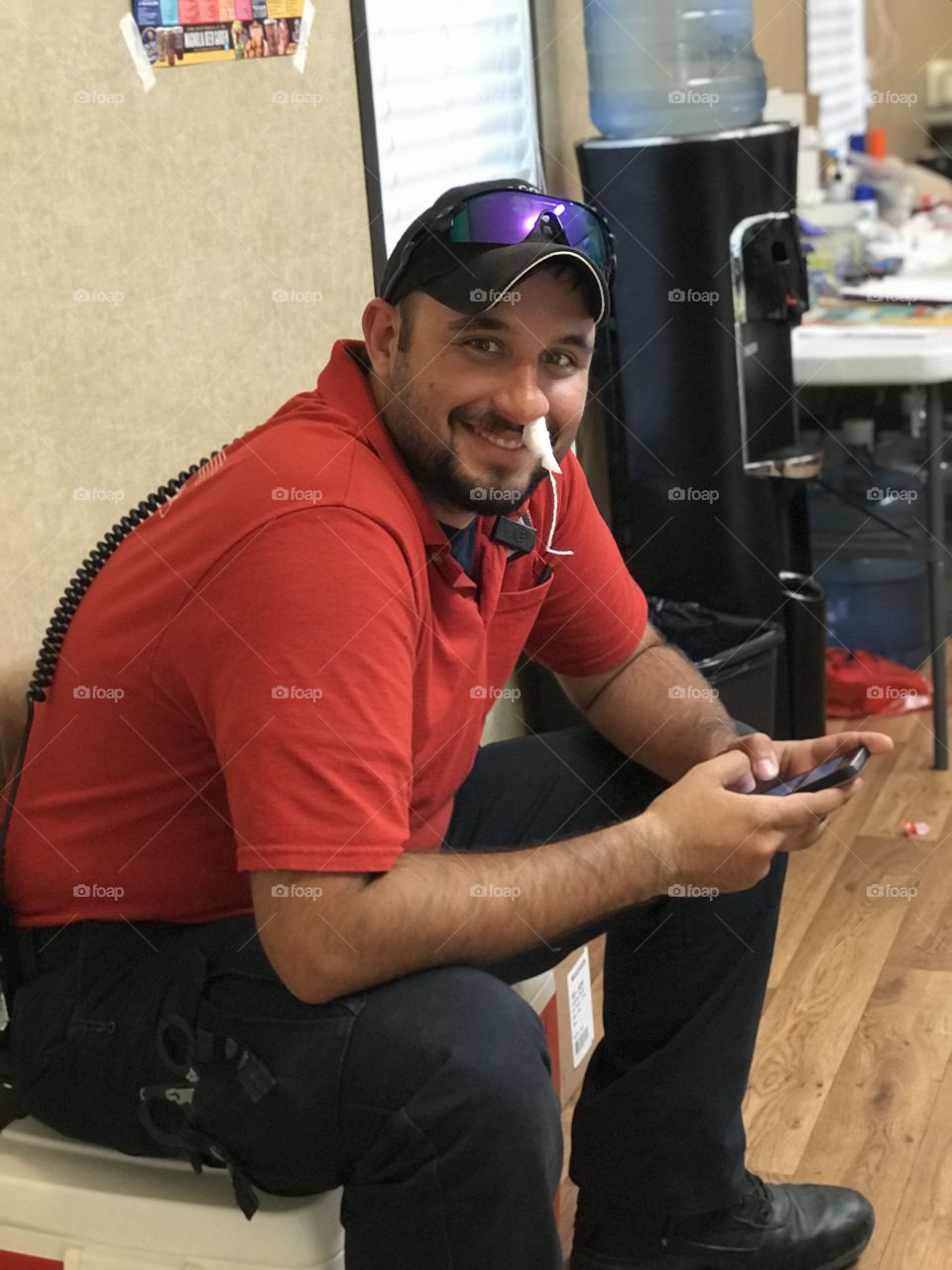 Rescue worker gets nose bleed...tampon usage