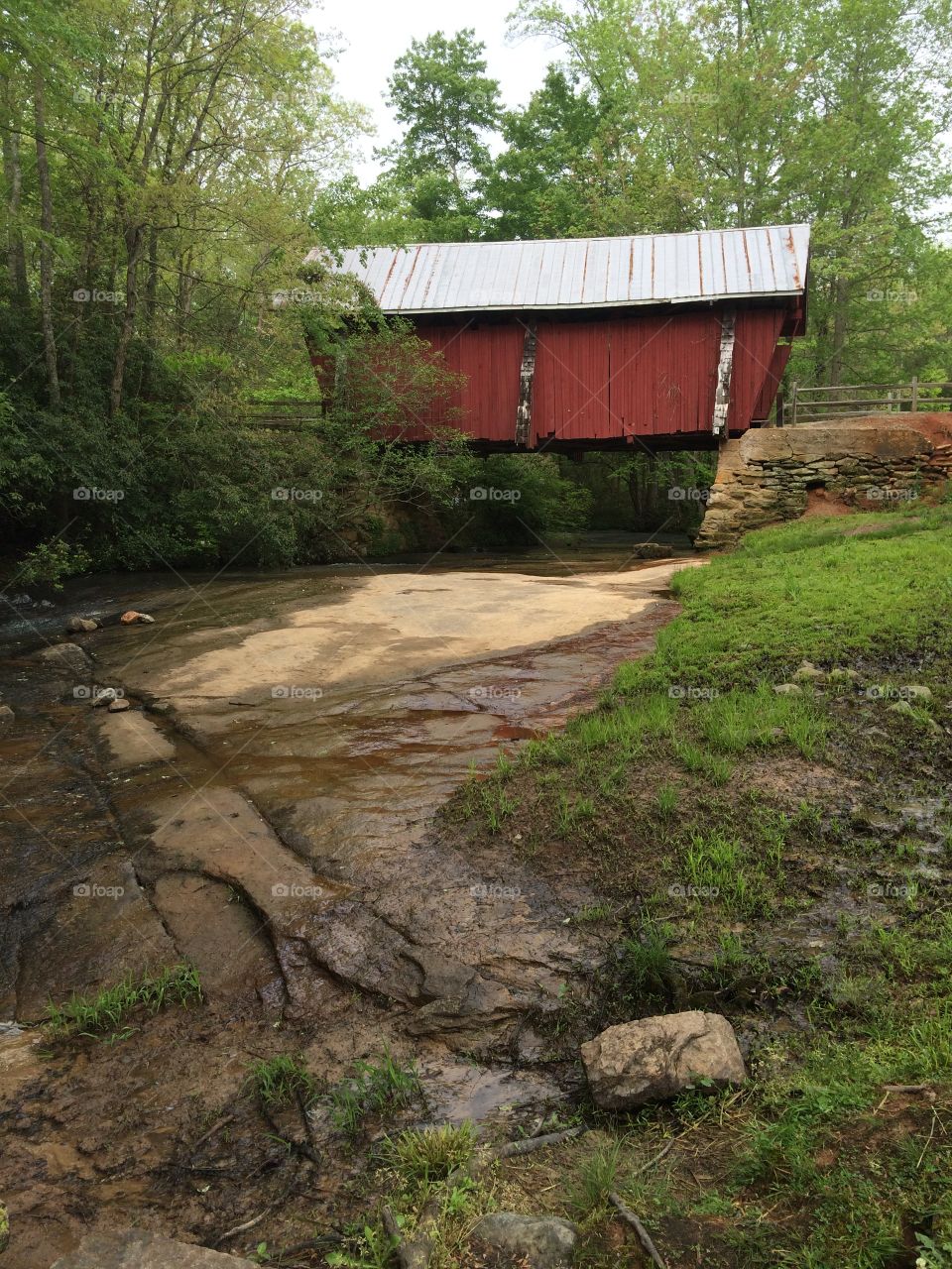 Old red covered bridge