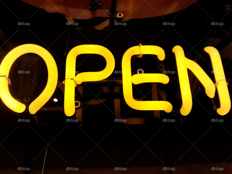 open sign. neon