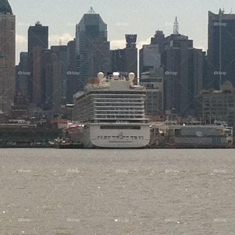 Cruise ship parked