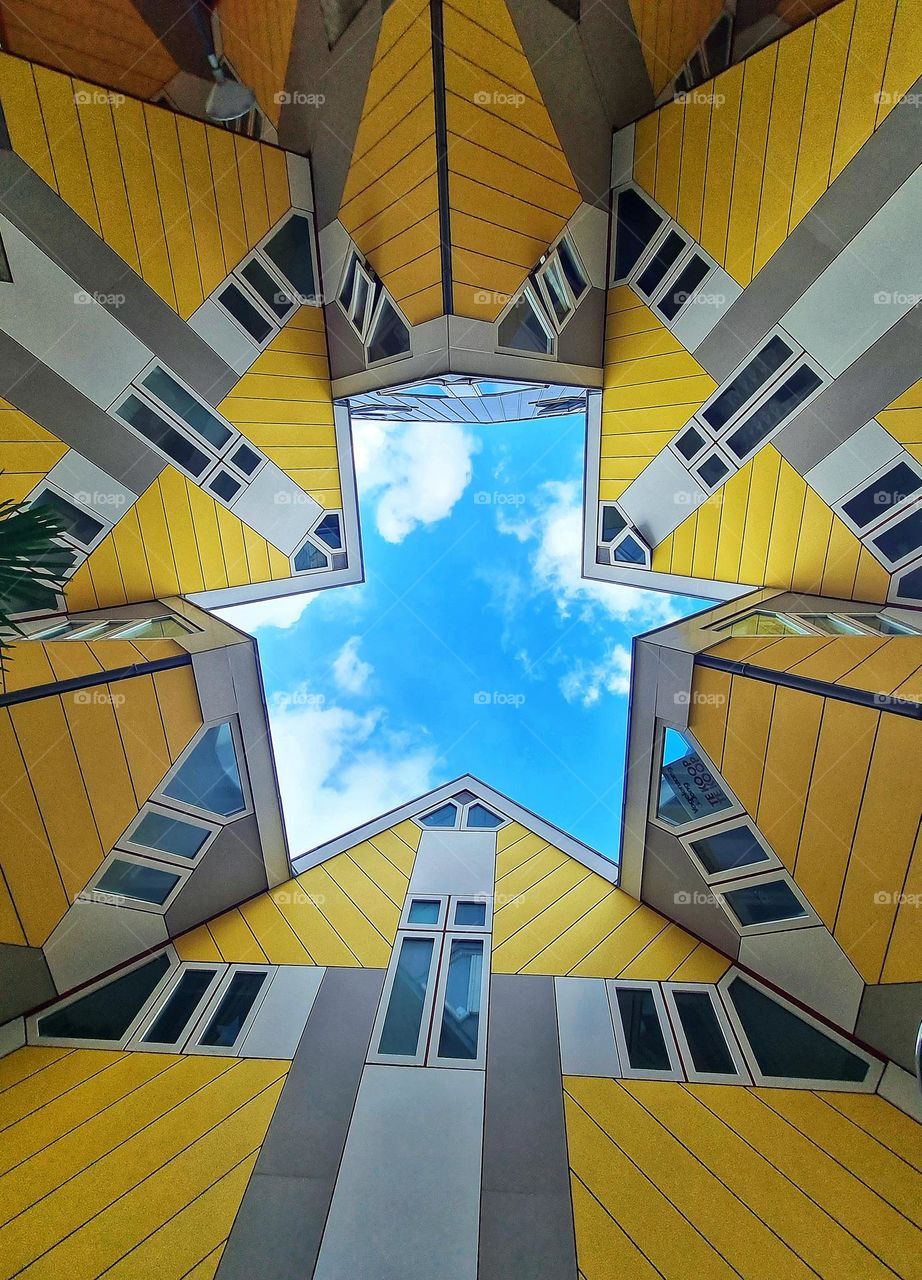 Yellow cube houses in Rotterdam