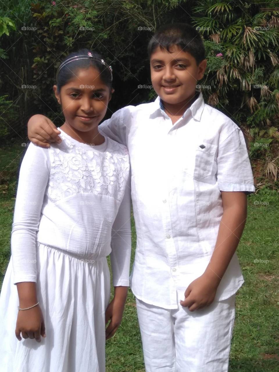 Brother and Sister ready to go Temple