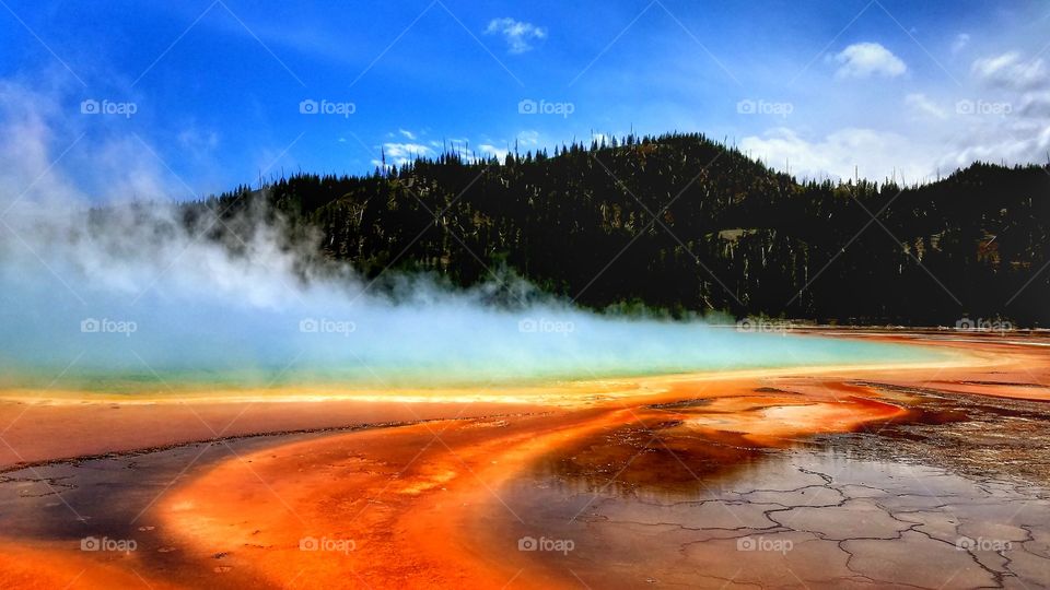 Grand Prismatic Spring in Yellowstone National Park. Wyoming.