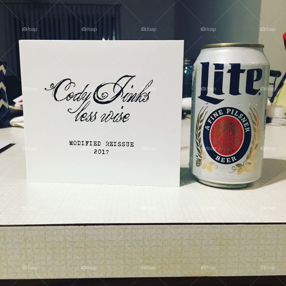 Cody Jinks Less Wise CD and an ice cold Miller Lite 