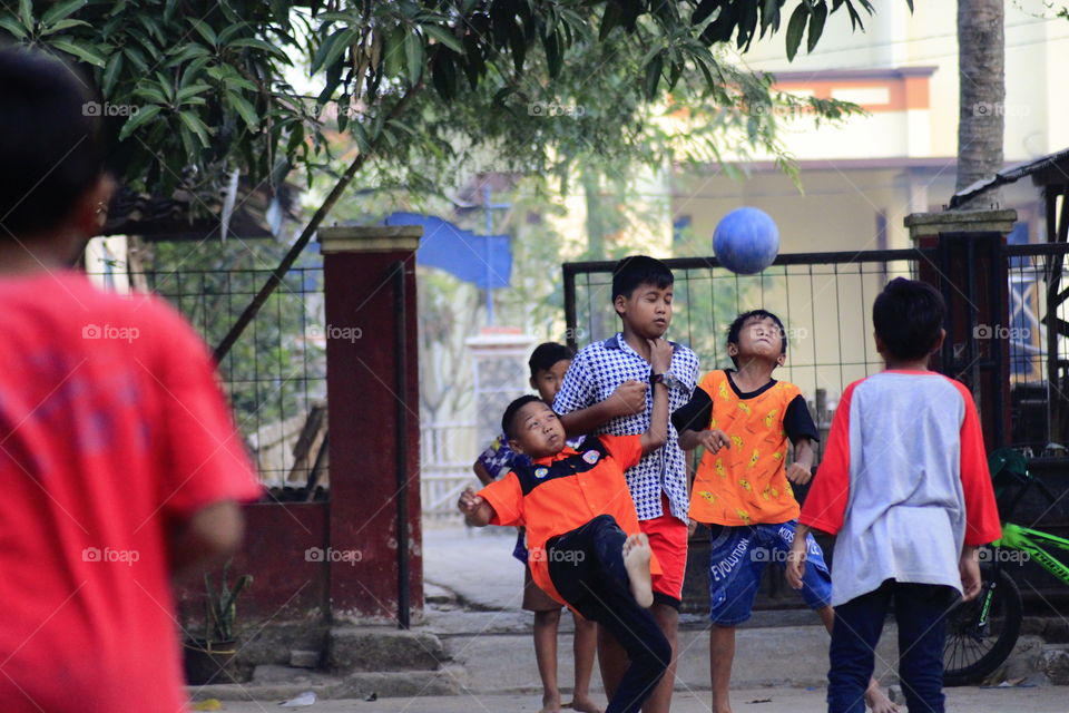 Bicycle kick street ball from Indonesia