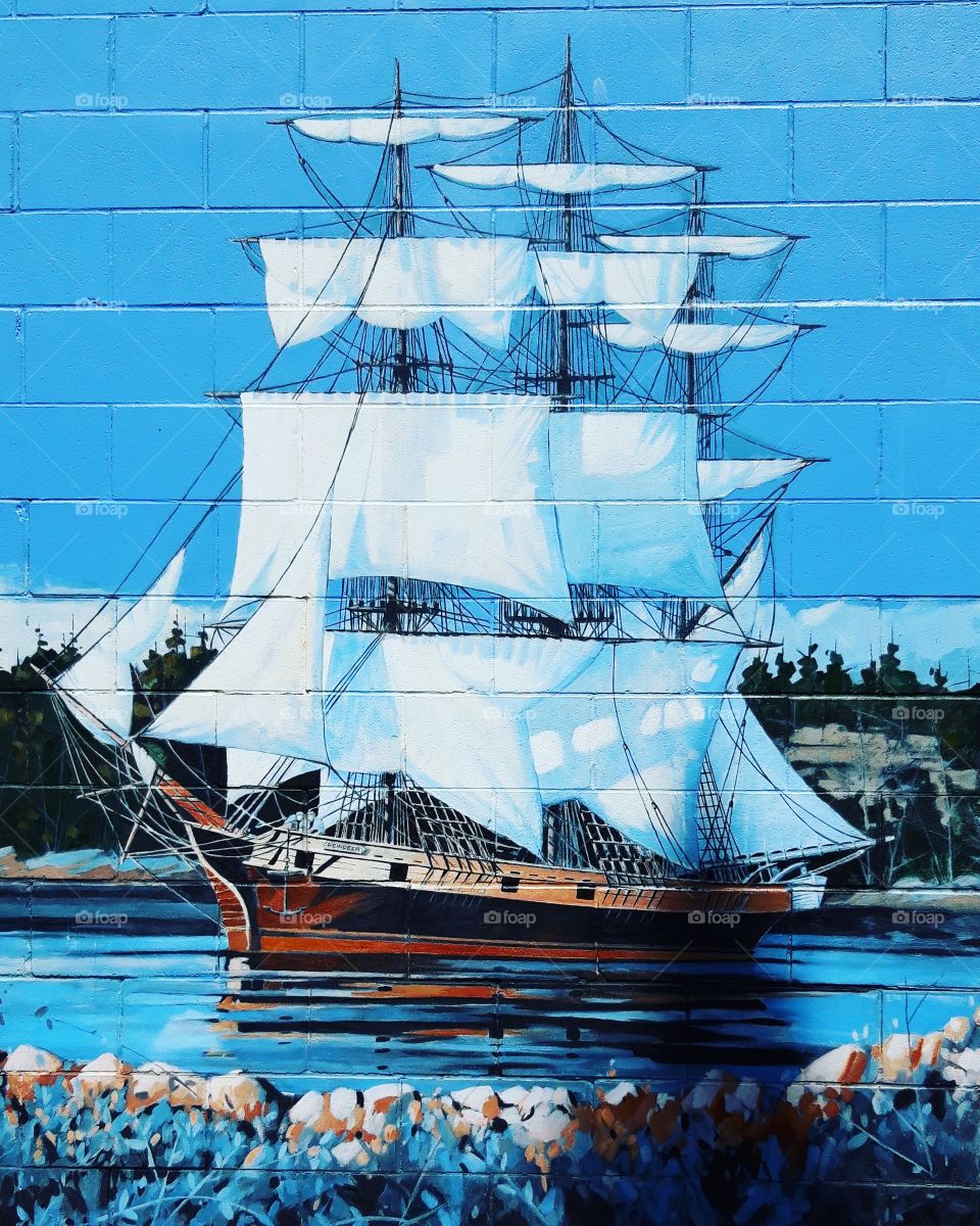 painted wall in Chemainus canada