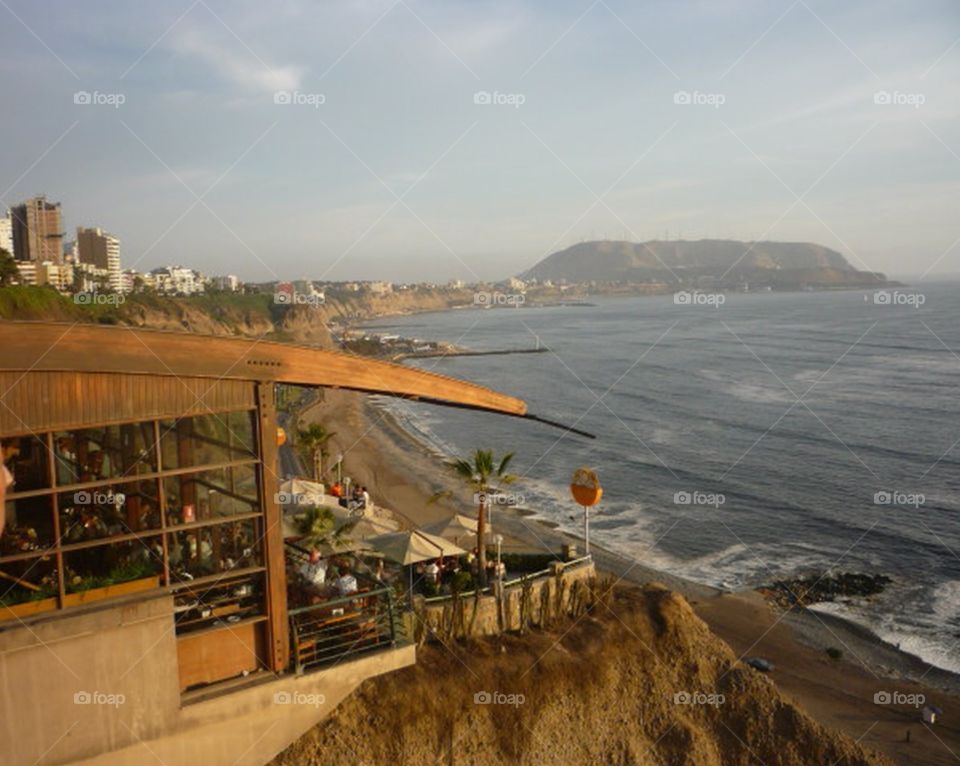 the circuit of beaches on the green coast in the city of Lima Peru