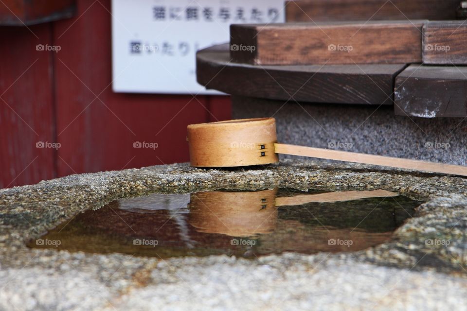 Purifying water at a Japanese temple