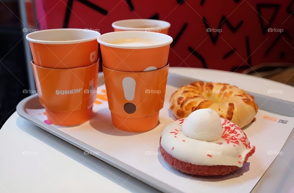 dunkin donut with a friend