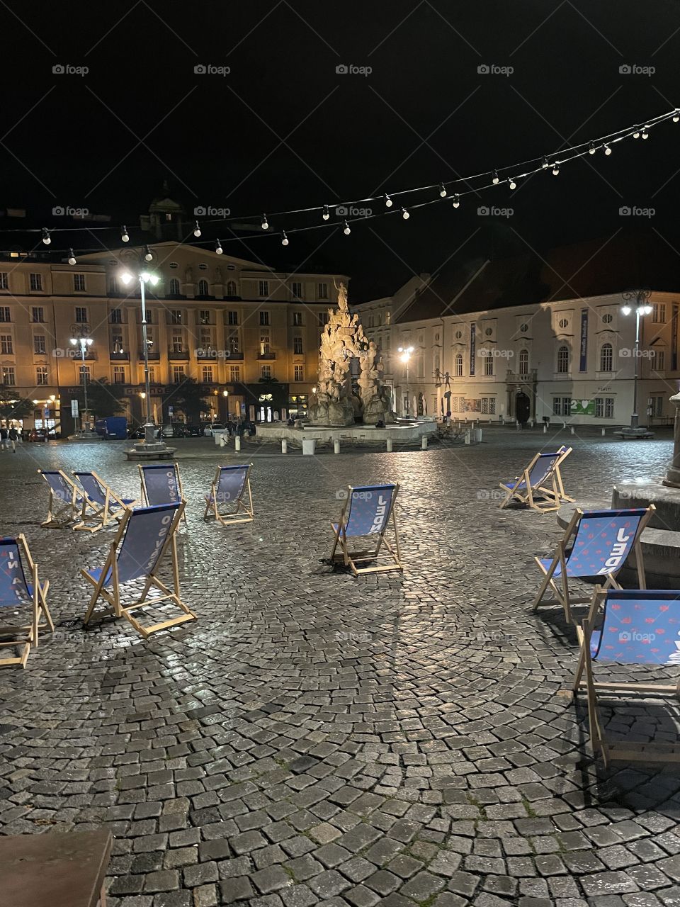 Brno square in night