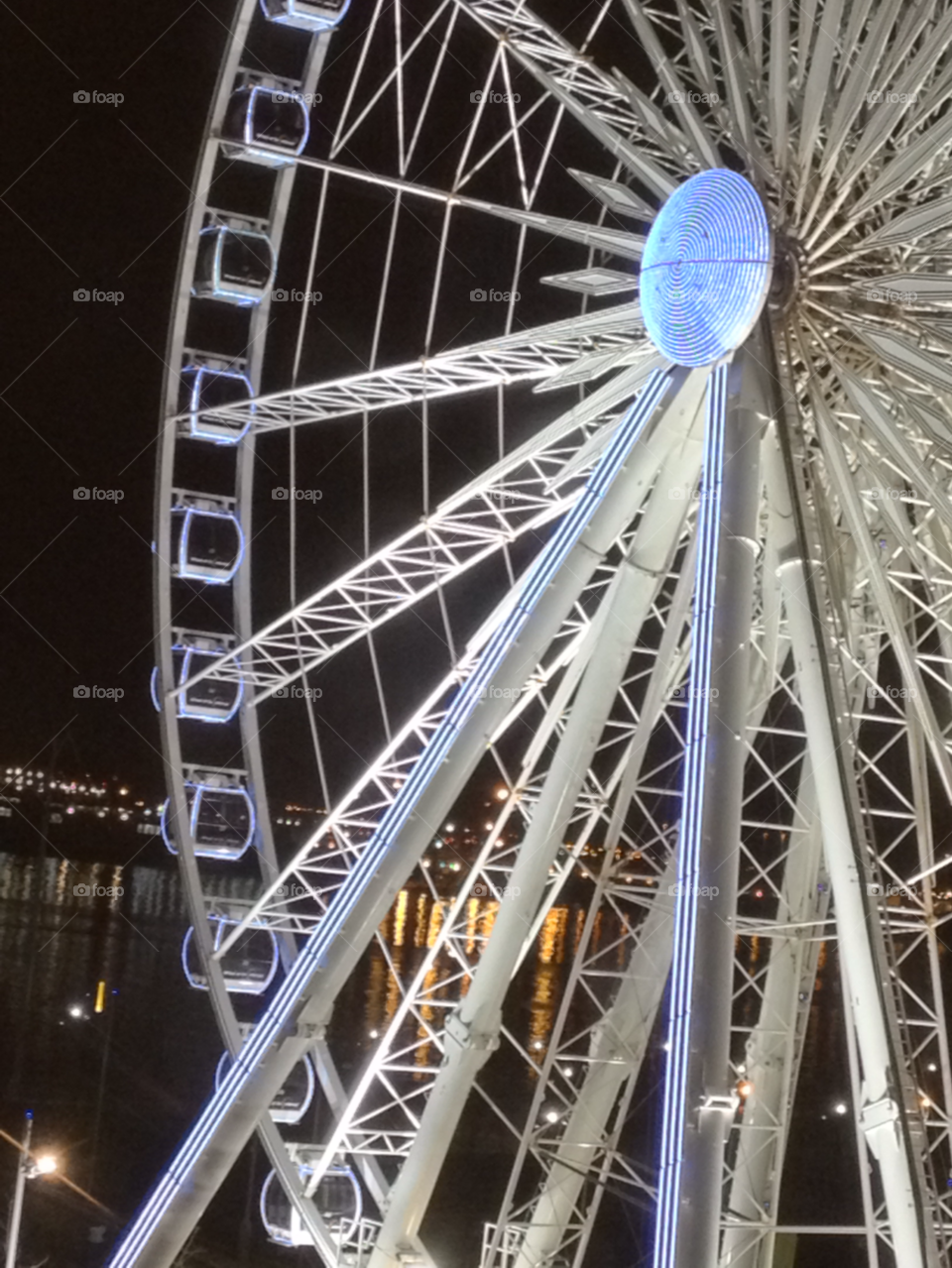 england ferris wheel liverpool night city by gbp