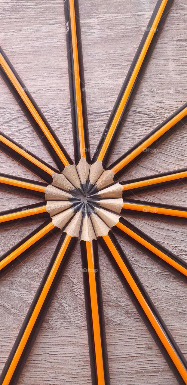 Wood#pencils#black#orange