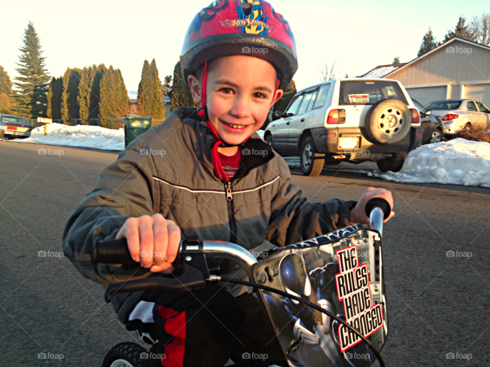 winter happy bike kid by shotokan_pride
