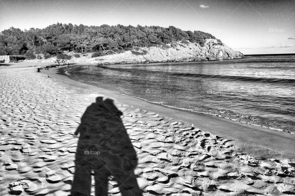 Hugging on the beach