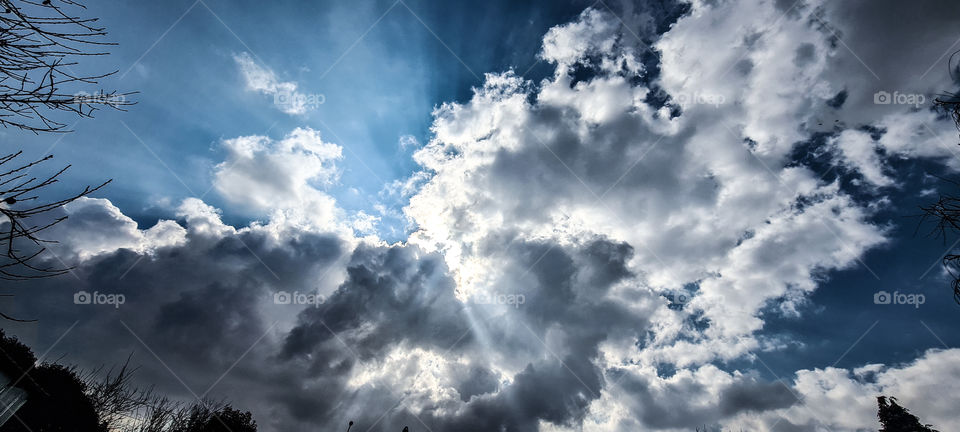 clouds with sunrays