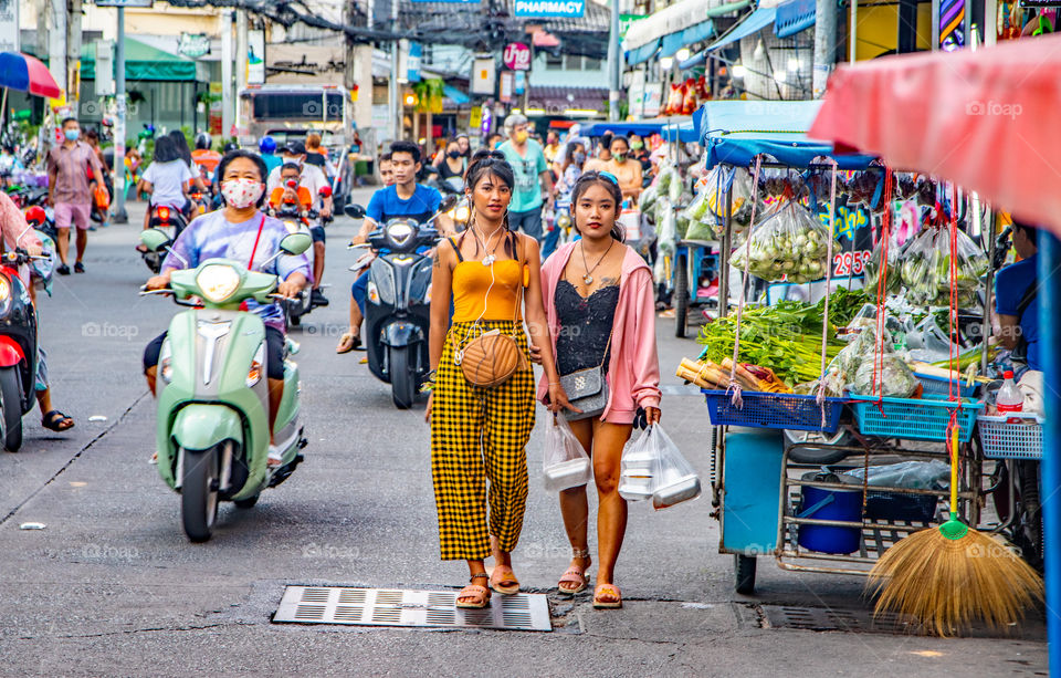 a snapshot from the daily life in the streets of Pattaya Thailand Southeast Asia