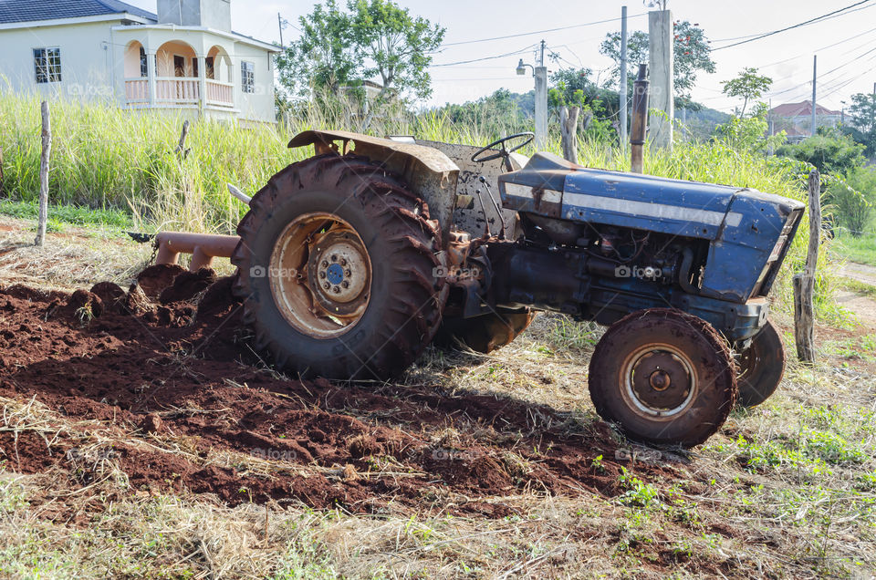 Tractor Parked On Farm