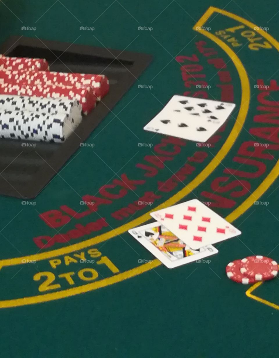 Poker table at casino night