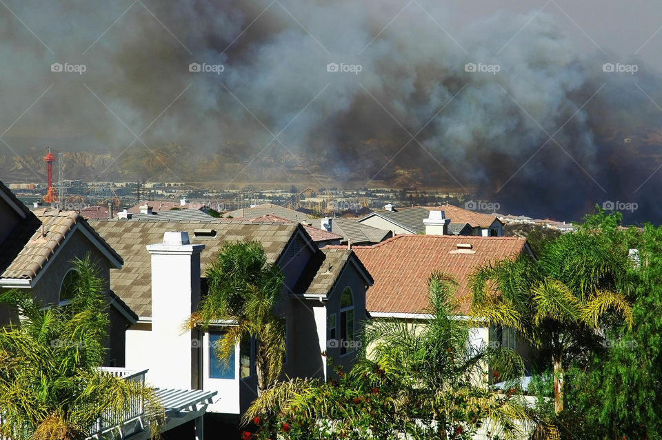 Smoke rises from a wildfire in California. 