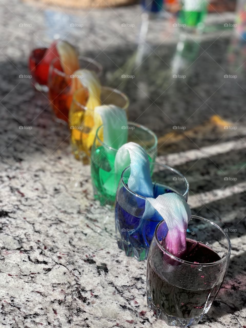 Waking rainbow science experiment 