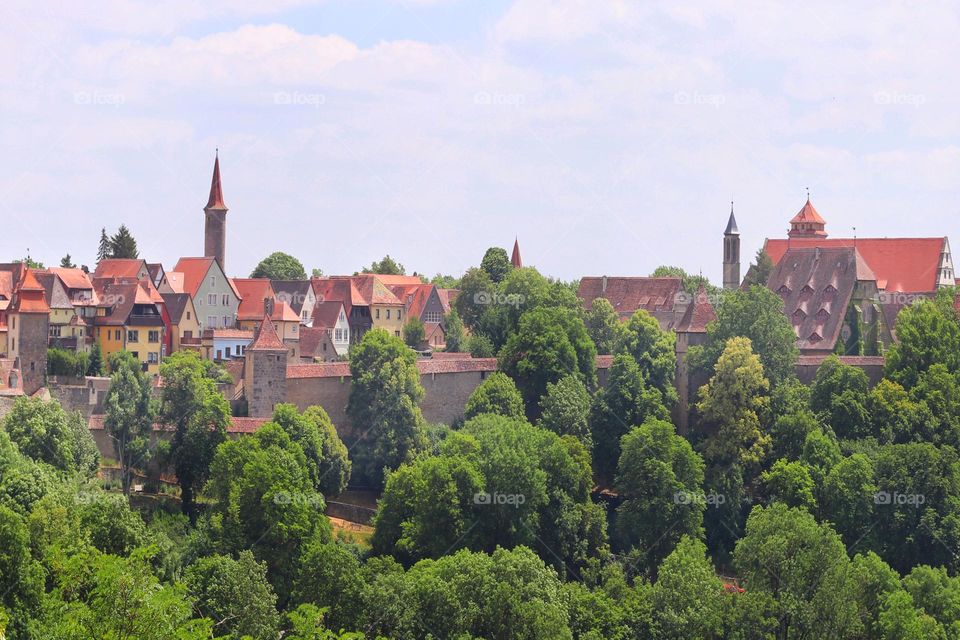 Cityscape of Rothenburg ob der Tauber 