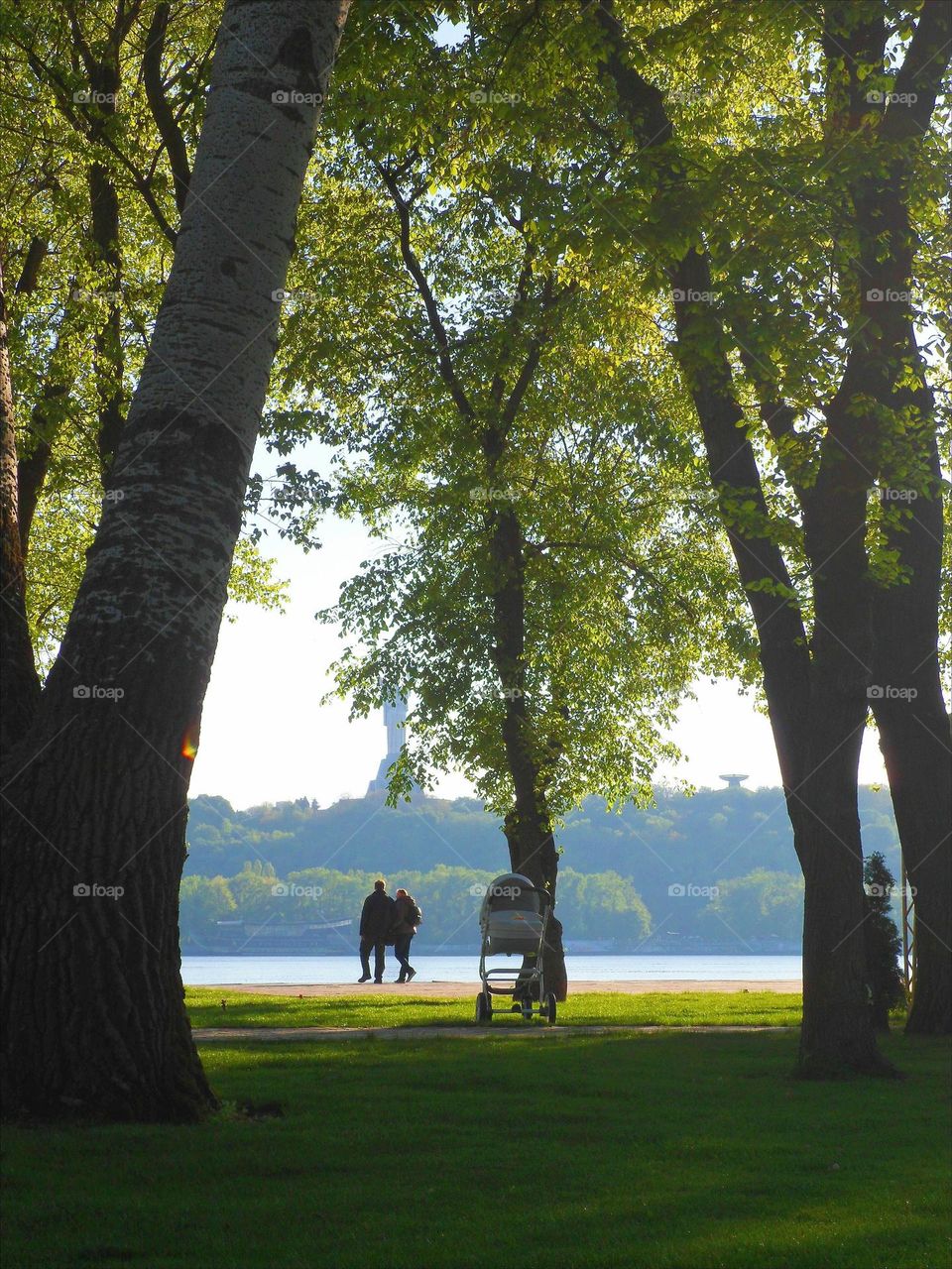 people relaxing in nature