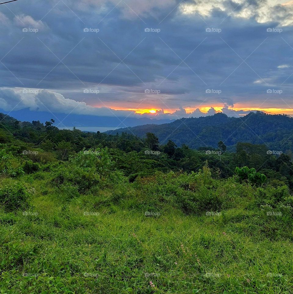 Twilight on the mountain.