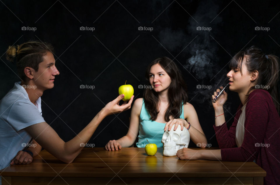Group of friends enjoying the hookah